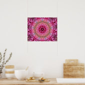 ROSA BLUMEN-MANDALA-KALEIDOSKOP-KUNST POSTER (Küche)