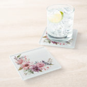 Rosa Blumen: "Meine Küche" Untersetzer (Schrägansicht)