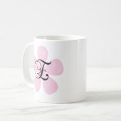 Rosa Blumen-Monogramm E Kaffeetasse (Vorderseite Links)