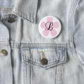 Rosa Blumen-Monogramm L Button (Beispiel)