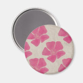 Rosa Blumen-Muster-Magnet Magnet (Vorderseite/Rückseite)