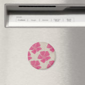 Rosa Blumen-Muster-Magnet Magnet (In Situ (Geschirrspüler))