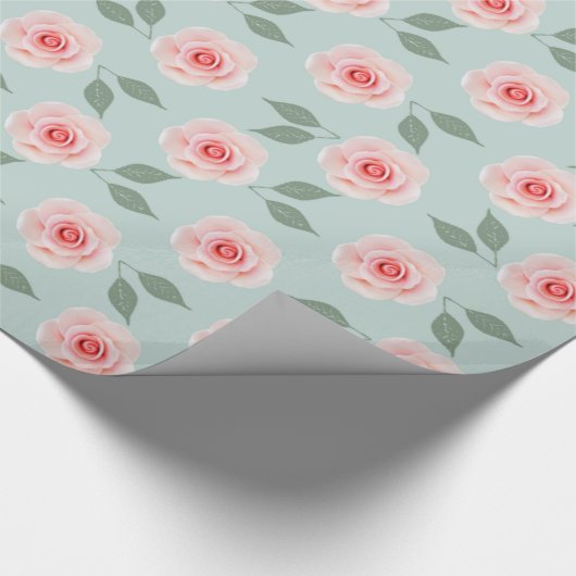 Rosa Blumen-Muster-Verpackungs-Papier Geschenkpapier (Ecke)