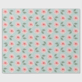 Rosa Blumen-Muster-Verpackungs-Papier Geschenkpapier (Flach)