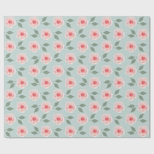 Rosa Blumen-Muster-Verpackungs-Papier Geschenkpapier (Flach)