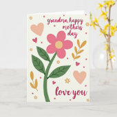 Rosa Blumen Mutter Karte (Gelbe Blume)