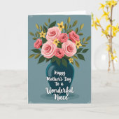 Rosa Blumen Mutterliebe Karte (Gelbe Blume)