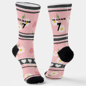 Rosa Blumen- Name Nummer Socken (Gewinkelt)