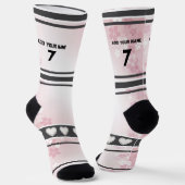 Rosa Blumen- Name Nummer Socken (Gewinkelt)