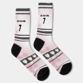 Rosa Blumen- Name Nummer Socken (Rechts)
