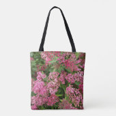 Rosa Blumen Natur-Tragetasche Tasche (Rückseite)