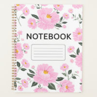 Rosa Blumen Notizbuch Hülle | Elegante Rose Blumen