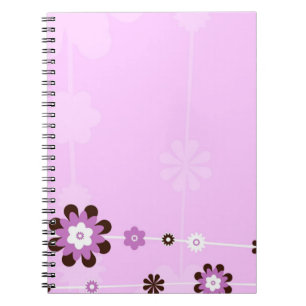 Rosa Blumen-Notizbuch-Zeitschrift Notizblock