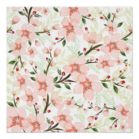 Rosa Blumen Poster (Vorderseite)