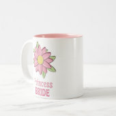 Rosa Blumen-Prinzessin Bride Zweifarbige Tasse (Vorderseite Links)