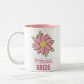 Rosa Blumen-Prinzessin Bride Zweifarbige Tasse (Links)