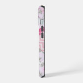 Rosa Blumen-Quilt-Handyhülle iPhone 15 Hülle (Linke Seite)