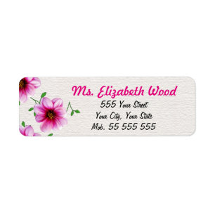 Rosa Blumen-Rosa-mit Blumenname auf weißer
