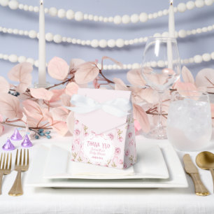 Rosa Blumen Rosen Vintage Baby Shower Danke mit ro Geschenkschachtel