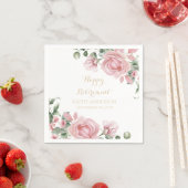 Rosa Blumen-Ruhestandsfeier Serviette (Beispiel)