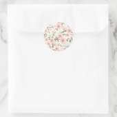 Rosa Blumen Runder Aufkleber (Tasche)