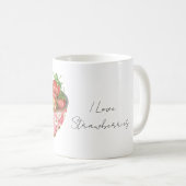 Rosa Blumen-Schale Erdbeeren Kaffeetasse (VorderseiteRechts)