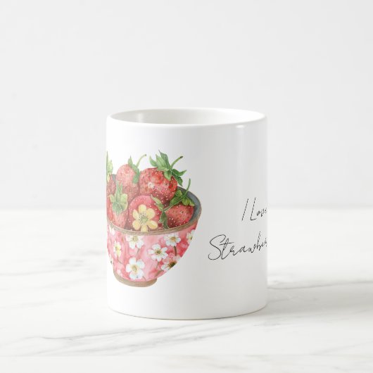 Rosa Blumen-Schale Erdbeeren Kaffeetasse (Mittel)
