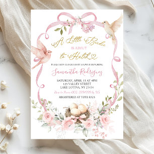 Rosa Blumen-Schleife Coquette Märchenbuch-Baby-Par Einladung