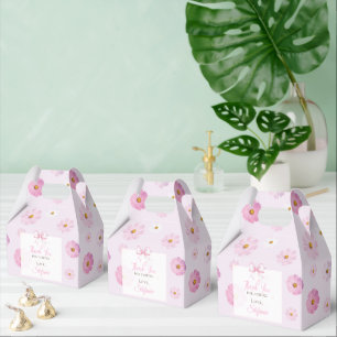 Rosa Blumen-Schleife Geburtstags-Dankeschön Fürs K Geschenkschachtel