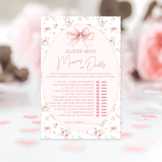 Rosa Blumen-Schleife-Mommy-oder-Daddy-Baby-Party-S