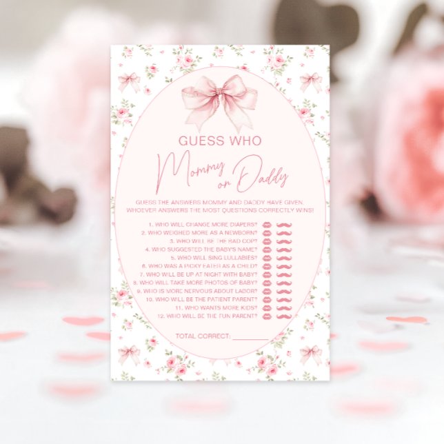 Rosa Blumen-Schleife-Mommy-oder-Daddy-Baby-Party-S (Von Creator hochgeladen)