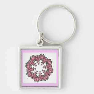 Rosa Blumen Schlüsselanhänger