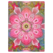 Rosa Blumen-Schmetterlingmandala-Klemmbrett Klemmbrett (Rückseite)