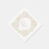 Rosa Blumen-Servietten Serviette (Ecke)