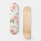 Rosa Blumen Skateboard (Vorderseite)