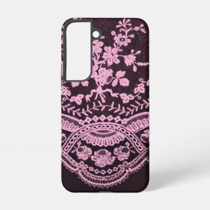 Rosa Blumen-Spitze Samsung Galaxy Hülle