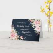 Rosa Blumen Stepsister Birthday Card Karte (Gelbe Blume)