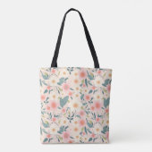 Rosa Blumen-Tasche - Über die Schulter Tasche (Rückseite)