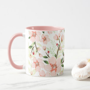 Rosa Blumen Tasse