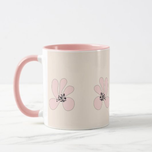 rosa Blumen Tasse (Links)