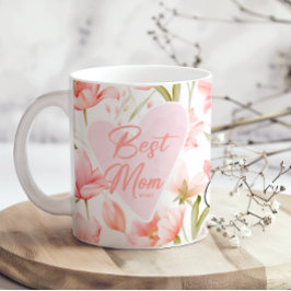 Rosa Blumen-Tasse 'Beste Mutter Aller Zeiten' zum  Kaffeetasse