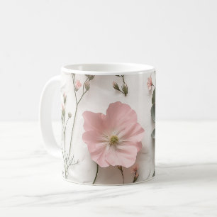 Rosa Blumen-Tasse Elegante botanische Kaffeetass Kaffeetasse