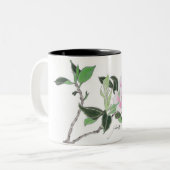 Rosa Blumen-Tasse Zweifarbige Tasse (Vorderseite Links)