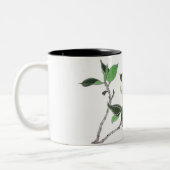 Rosa Blumen-Tasse Zweifarbige Tasse (Links)