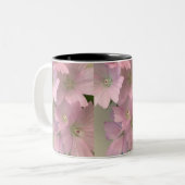 Rosa Blumen-Tasse Zweifarbige Tasse (Vorderseite Links)