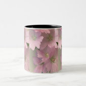 Rosa Blumen-Tasse Zweifarbige Tasse (Mittel)