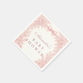 Rosa Blumen-Toile-Babyshower Serviette (Ecke)