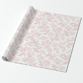 Rosa Blumen-Toile-Wrap-Papier Geschenkpapier (Ungerollt)