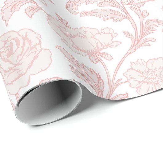 Rosa Blumen-Toile-Wrap-Papier Geschenkpapier (Rolleneckpunkt)