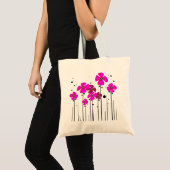 Rosa Blumen Tragetasche (Vorderseite (Produkt))
